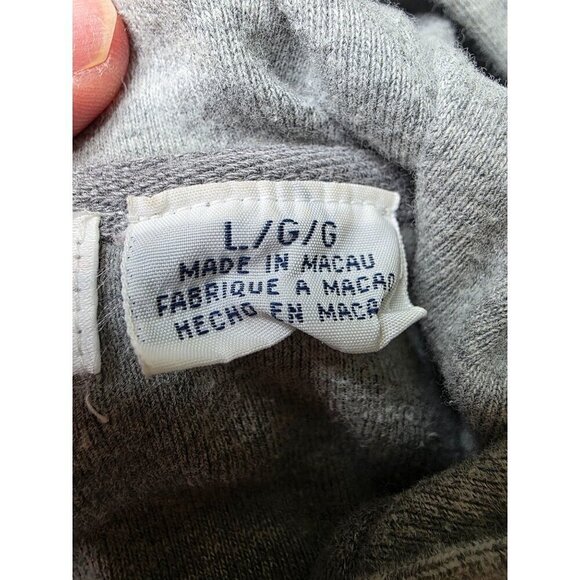 Tommy Hilfiger Women's Gray Cotton Hoodie Knit Sleeve Full-Zip Sweater Large - Picture 2 of 14